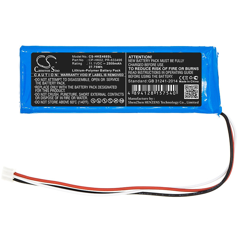Replacement Battery for Harman/Kardon  JN14BKH00468 – Speaker – 2500mAh / 27.75Wh / 11.1V
