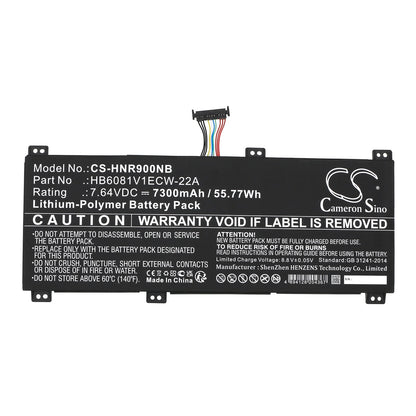Replacement Battery for Honor  HLYL-WFQ9 – Notebook, Laptop – 7300mAh / 55.77Wh / 7.64V