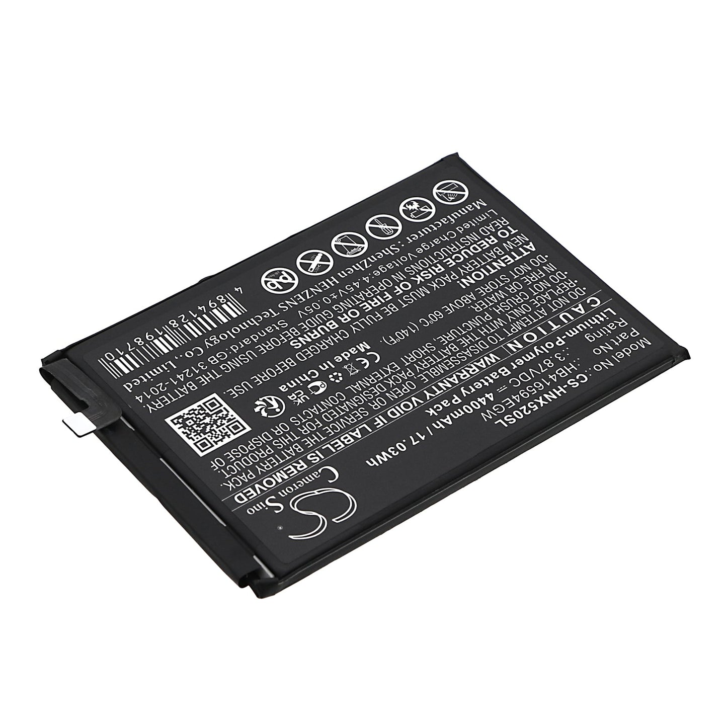 Replacement Battery for Honor  CRT-AN00 – Mobile, SmartPhone – 4400mAh / 17.03Wh / 3.87V