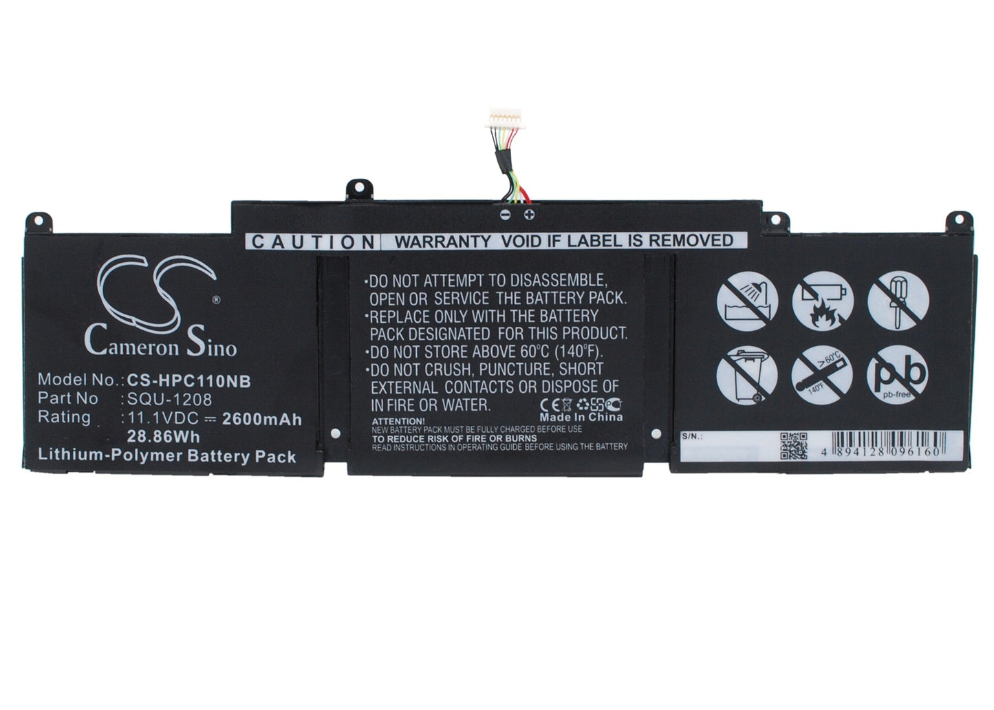 Replacement Battery for HP  Chromebook 11 – Notebook, Laptop – 2600mAh / 28.86Wh / 11.1V