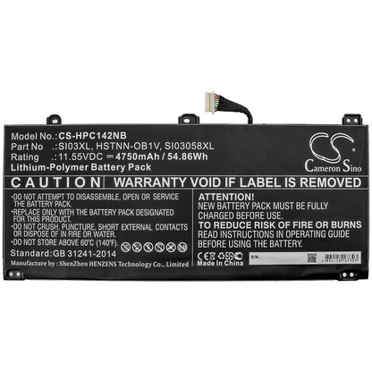 Replacement Battery for HP  Chromebook 14B – Notebook, Laptop – 4750mAh / 54.86Wh / 11.55V