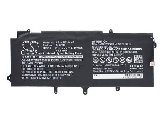 Replacement Battery for HP  EliteBook 1040 – Notebook, Laptop – 3750mAh / 41.63Wh / 11.1V
