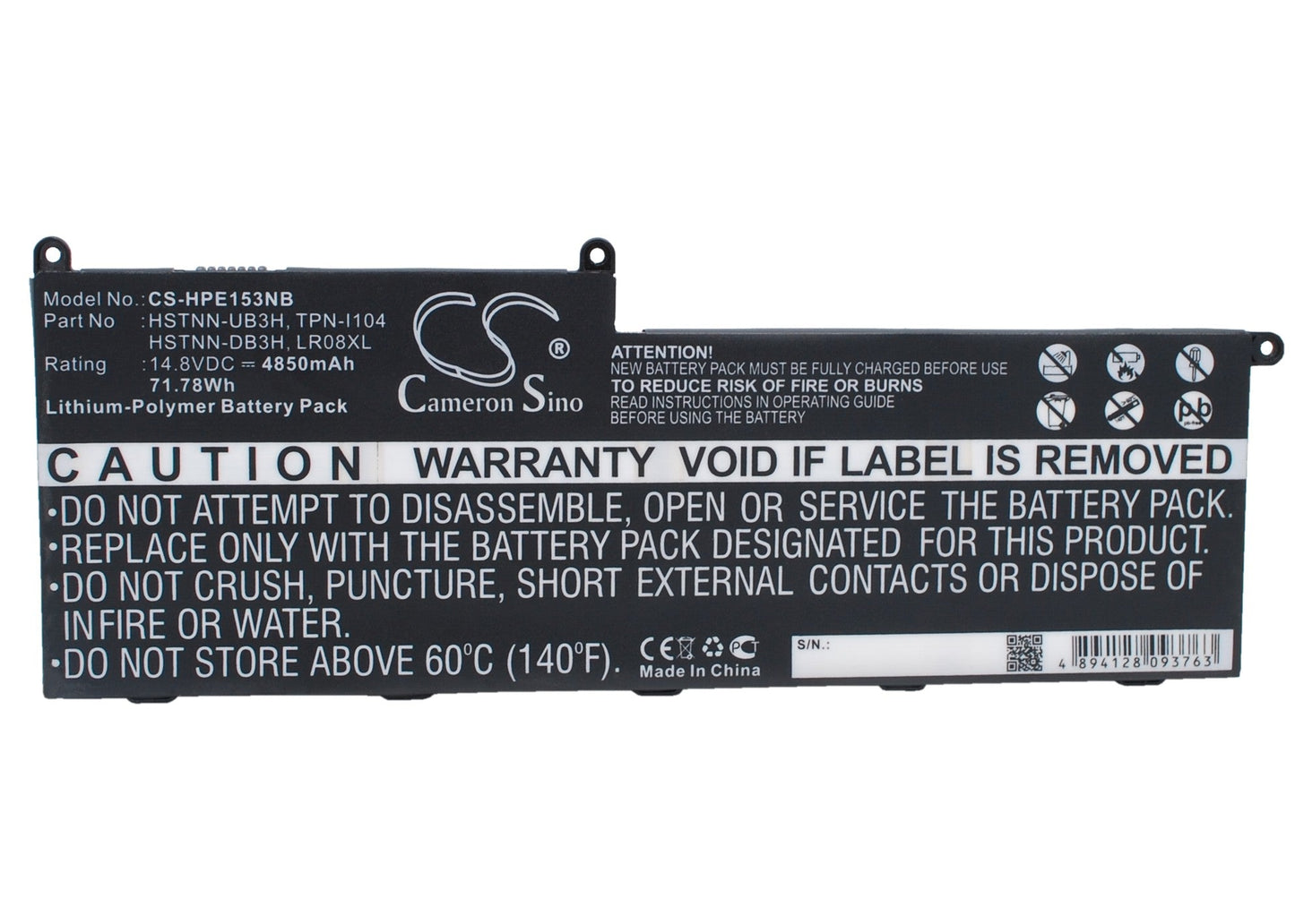 Replacement Battery for HP  15-3300 – Notebook, Laptop – 4850mAH / 71.78Wh / 14.8V
