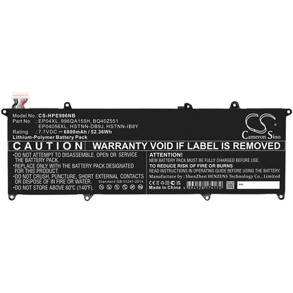 Replacement Battery for HP  Elite Dragonfly G1 – Notebook, Laptop – 6800mAh / 52.36Wh / 7.7V