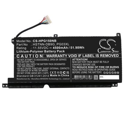 Replacement Battery for HP  Gaming Pavilion 15-dk0001ne – Notebook, Laptop – 4500mAh / 51.98Wh / 11.55V
