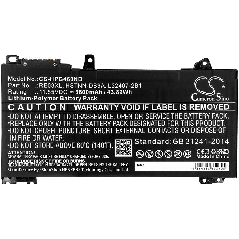 Replacement Battery for HP  66 Pro 13 G2 – Notebook, Laptop – 3800mAh / 43.89Wh / 11.55V