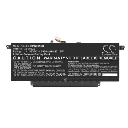 Replacement Battery for HP  Dragonfly G4 – Notebook, Laptop – 5800mAh / 67.16Wh / 11.58V
