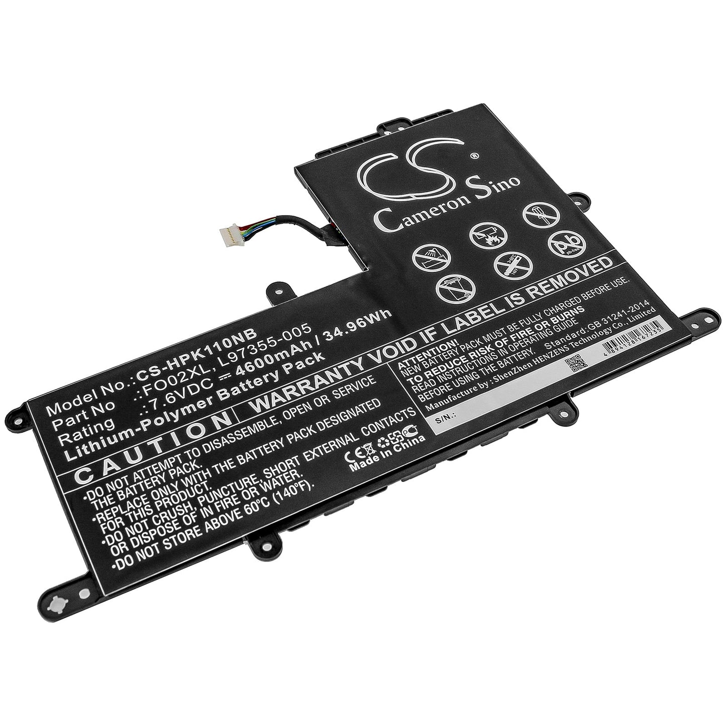 Replacement Battery for HP  Chromebook 11A – Notebook, Laptop – 4600mAh / 34.96Wh / 7.6V