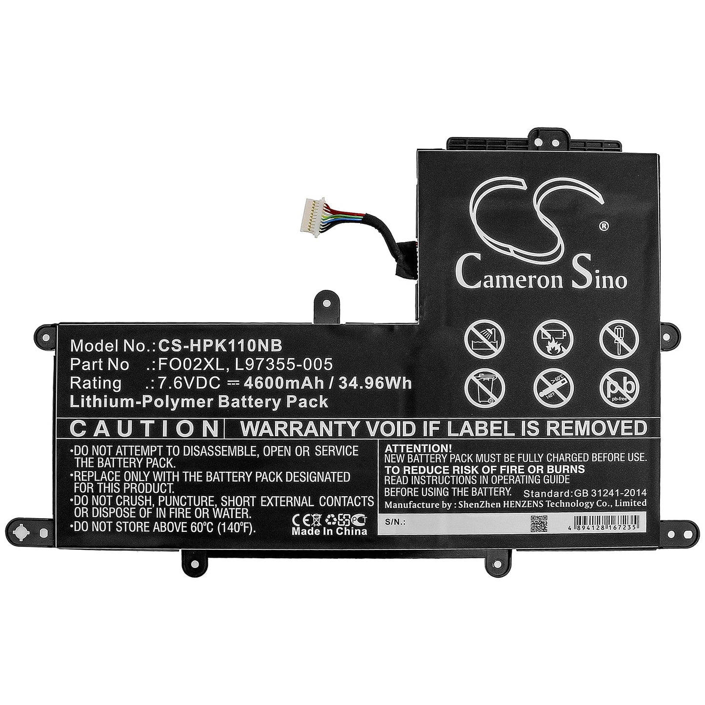 Replacement Battery for HP  Chromebook 11A – Notebook, Laptop – 4600mAh / 34.96Wh / 7.6V