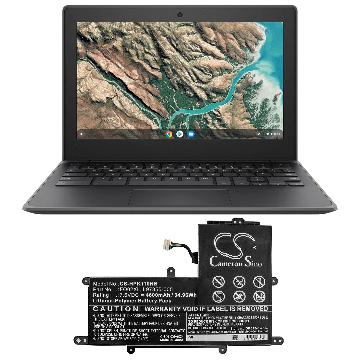 Replacement Battery for HP  Chromebook 11A – Notebook, Laptop – 4600mAh / 34.96Wh / 7.6V