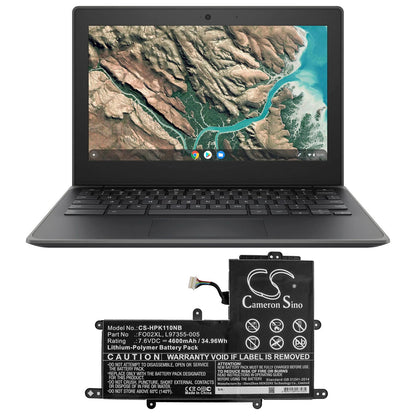 Replacement Battery for HP  Chromebook 11A – Notebook, Laptop – 4600mAh / 34.96Wh / 7.6V