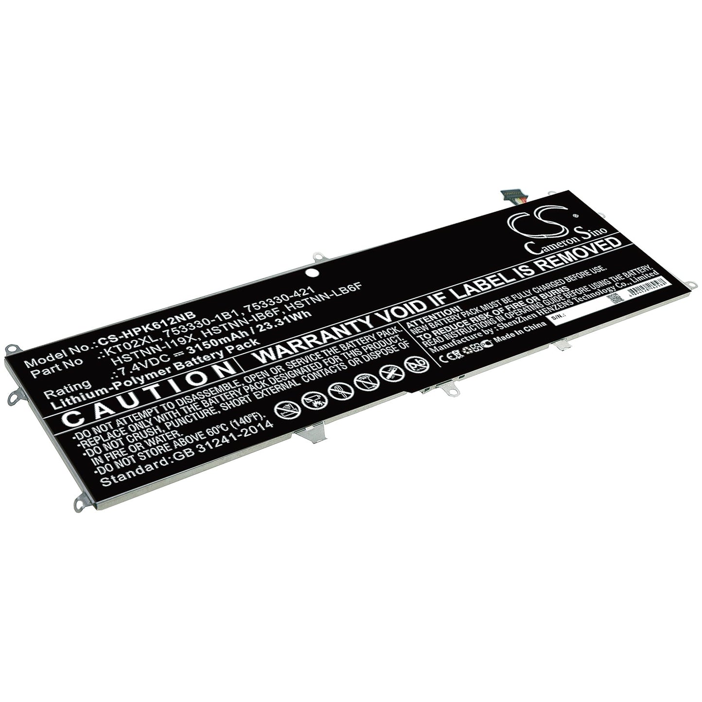 Replacement Battery for HP  Pro X2 612 G1 Keyboard – Notebook, Laptop – 3150mAh / 23.31Wh / 7.4V