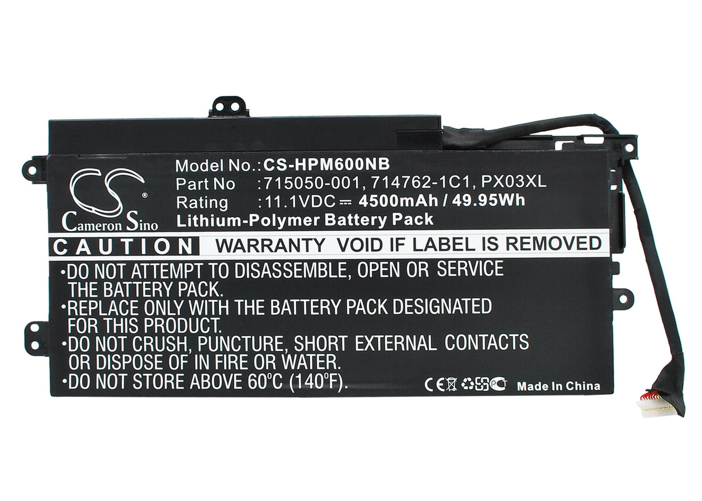 Replacement Battery for HP  Envy 14 – Notebook, Laptop – 4500mAh / 49.95Wh / 11.1V
