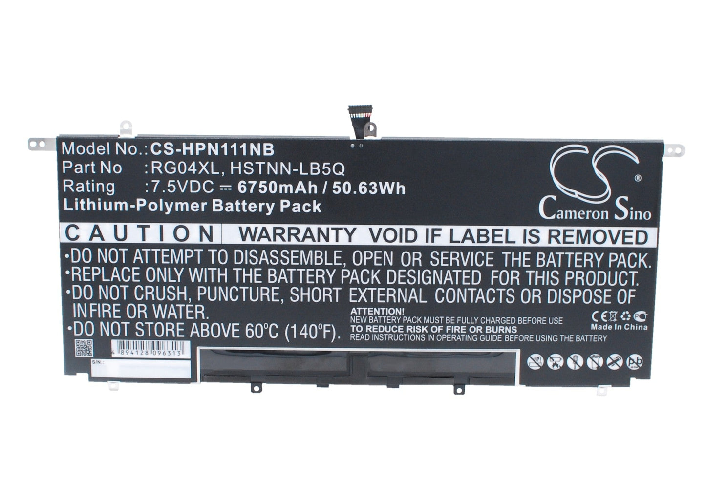 Replacement Battery for HP  Spectre 13 Pro Ultrabook – Notebook, Laptop – 6750mAh / 50.63Wh / 7.5V