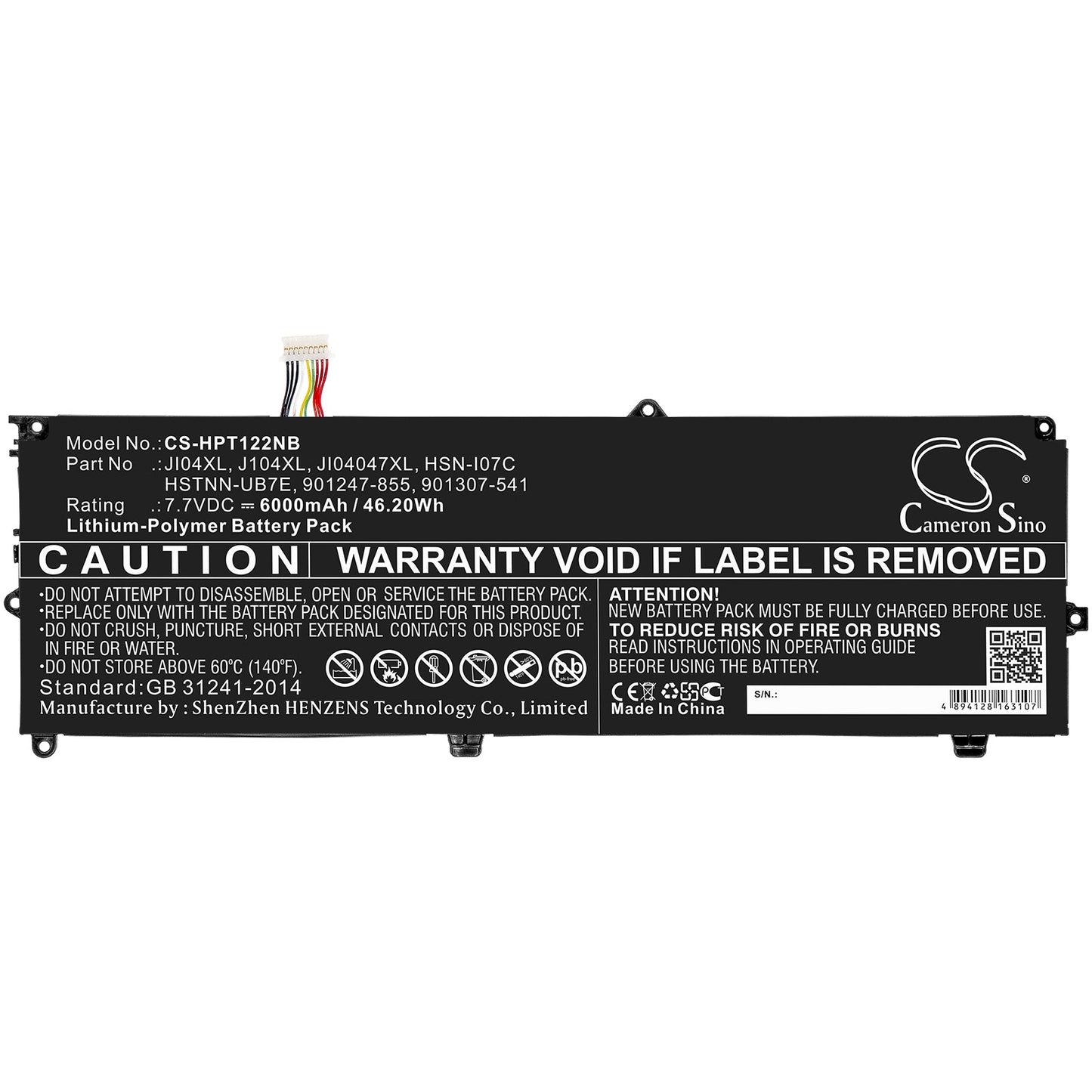 Replacement Battery for HP  Elite X2 1012 G2 – Notebook, Laptop – 6000mAh / 46.20Wh / 7.7V