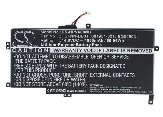 Replacement Battery for HP  6T-1000 CTO – Notebook, Laptop – 4050mAh / 59.94Wh / 14.8V