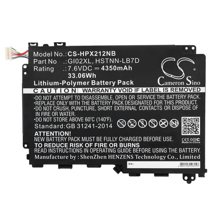 Replacement Battery for HP  Pavilion X2 - 12-B096MS – Notebook, Laptop – 4350mAh / 33.06Wh / 7.6V