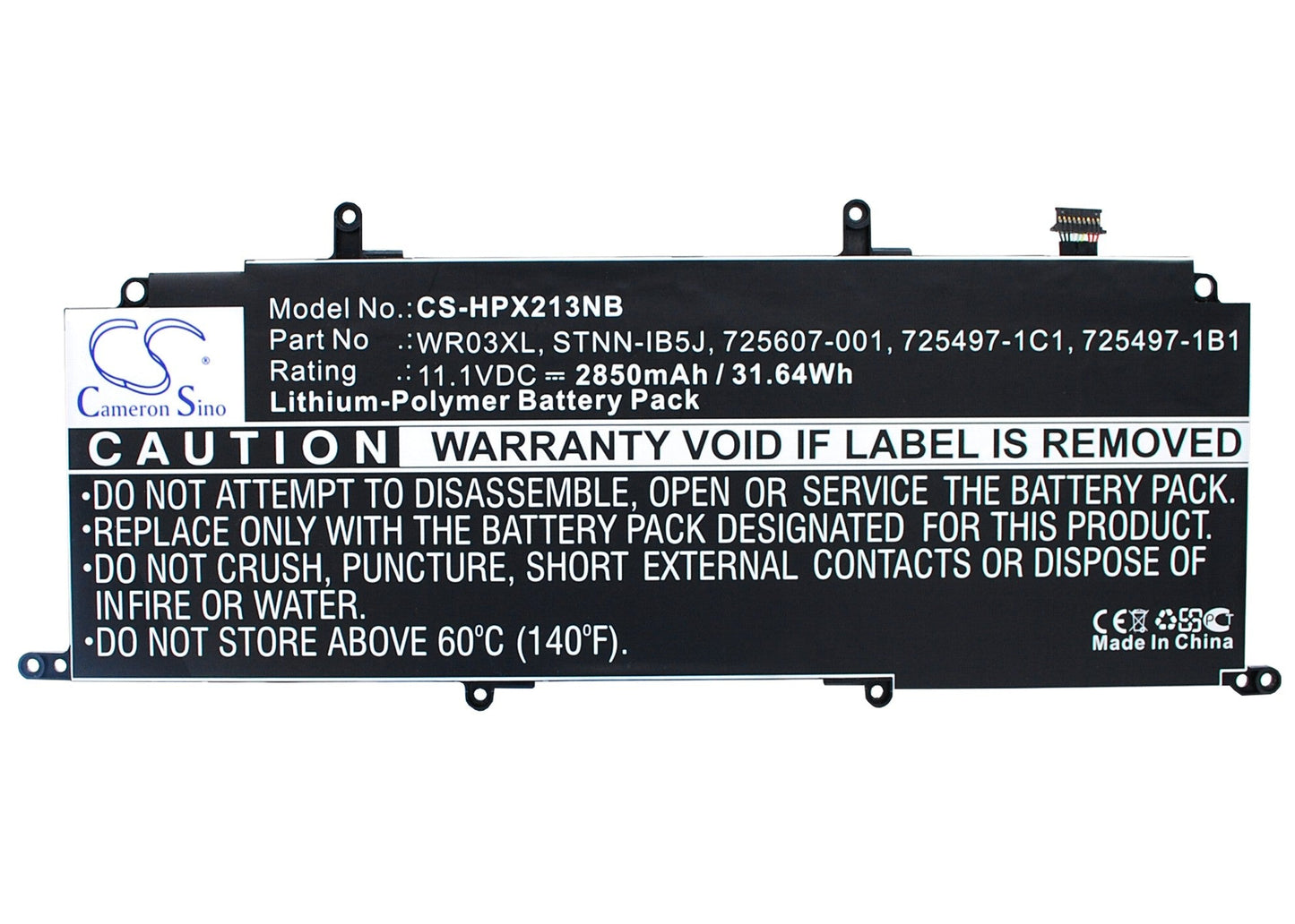 Replacement Battery for HP  Pavilion 13-p100ed X2 – Notebook, Laptop – 2850mAh / 31.64Wh / 11.1V