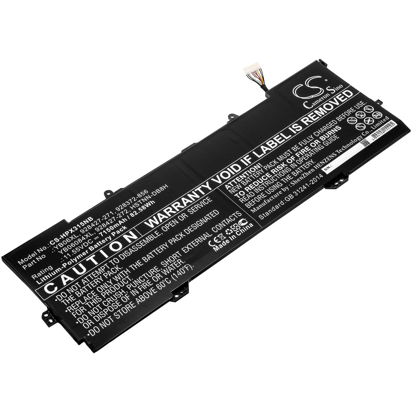 Replacement Battery for HP  Spectre X360 15-CH000NA – Notebook, Laptop – 7150mAh / 82.58Wh / 11.55V