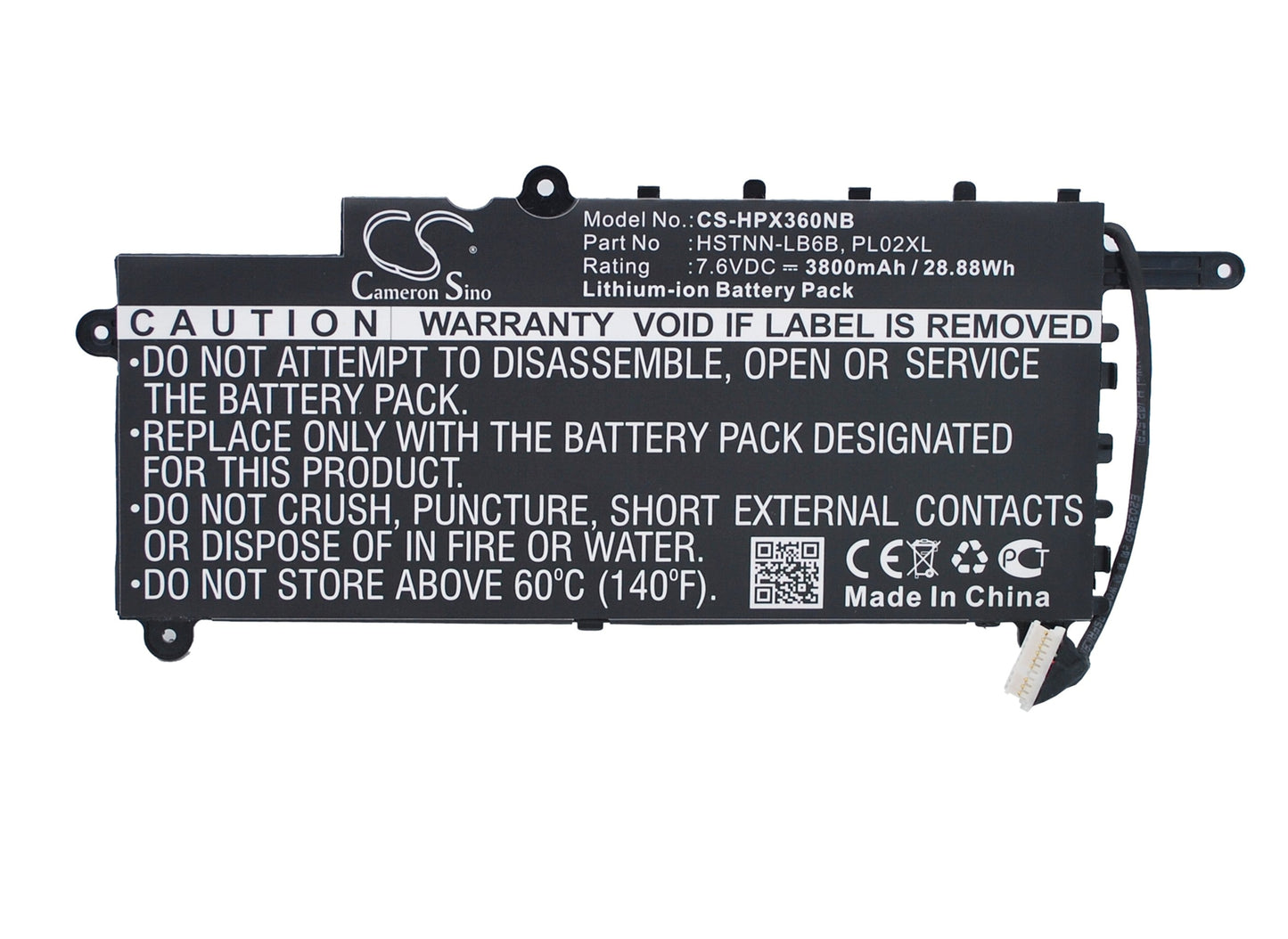 Replacement Battery for HP  ENVY 14-U005TX(J6M91PA) – Notebook, Laptop – 3800mAh / 28.88Wh / 7.6V