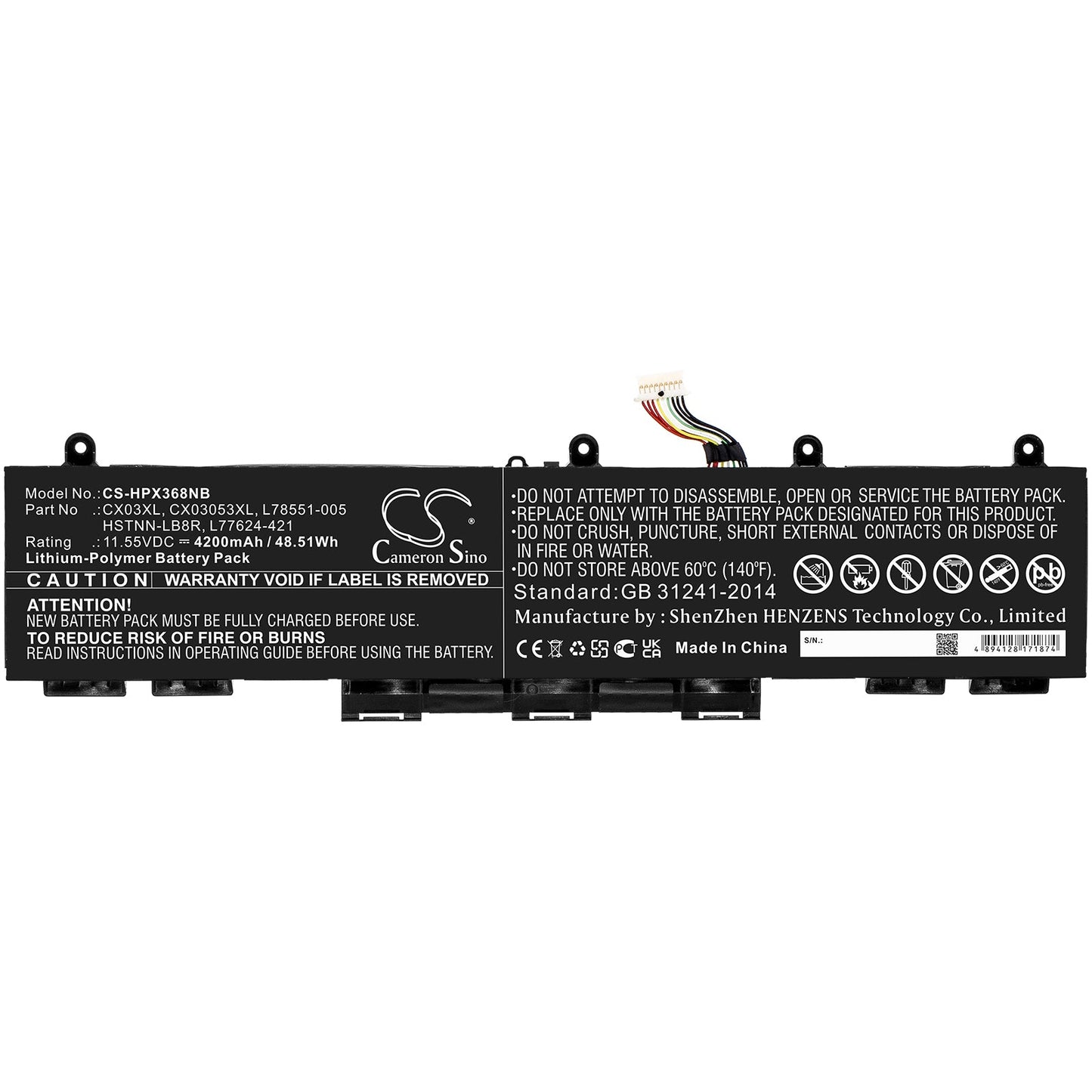 Replacement Battery for HP  EliteBook 855 G7 – Notebook, Laptop – 4200mAh / 48.51Wh / 11.55V