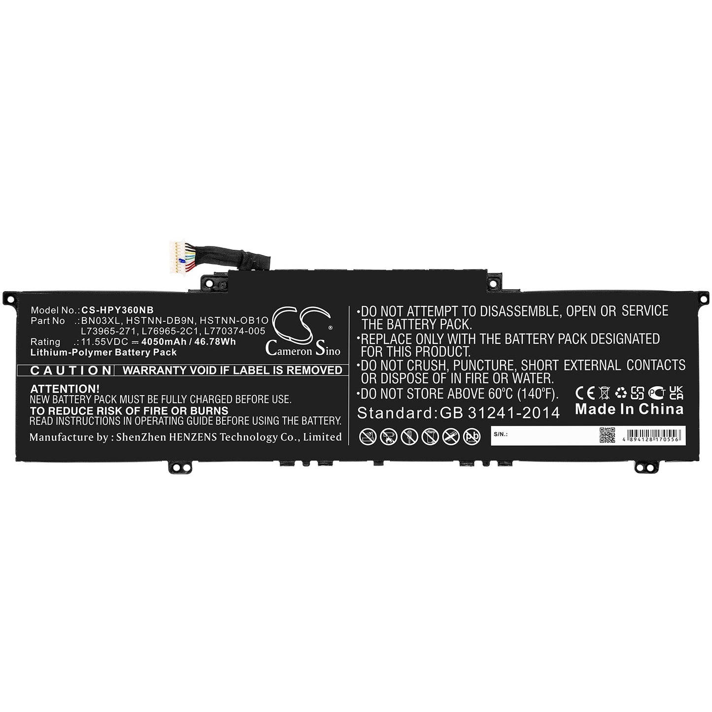 Replacement Battery for HP  Envy 13 13-ba0003nu – Notebook, Laptop – 4050mAh / 46.78Wh / 11.55V