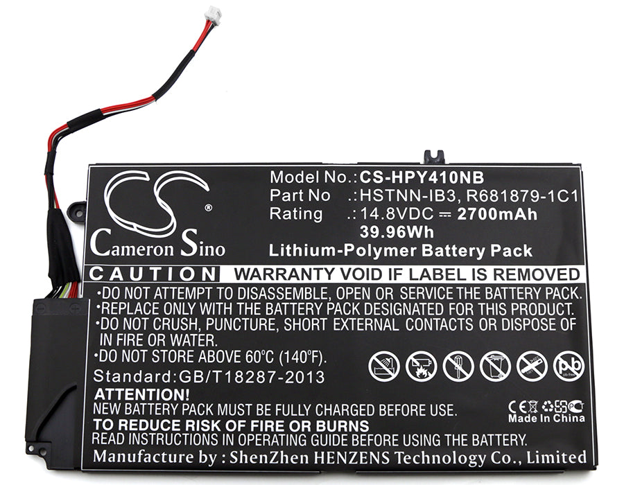 Replacement Battery for HP  EL04XL – Notebook, Laptop – 2700mAh / 39.96Wh / 14.8V
