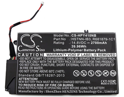Replacement Battery for HP  EL04XL – Notebook, Laptop – 2700mAh / 39.96Wh / 14.8V