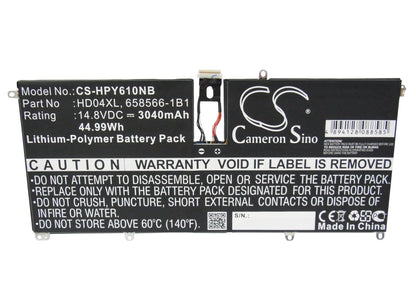 Replacement Battery for HP  Envy 6-1000 – Notebook, Laptop – 3040mAh / 44.99Wh / 14.8V