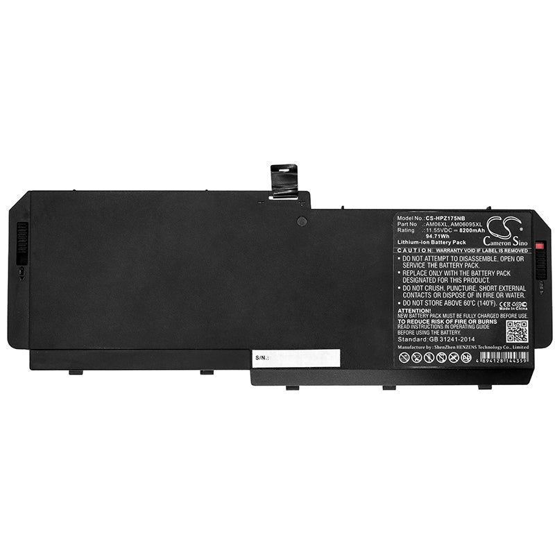 Replacement Battery for HP  ZBook 17 G5 – Notebook, Laptop – 8200mAh / 94.71Wh / 11.55V