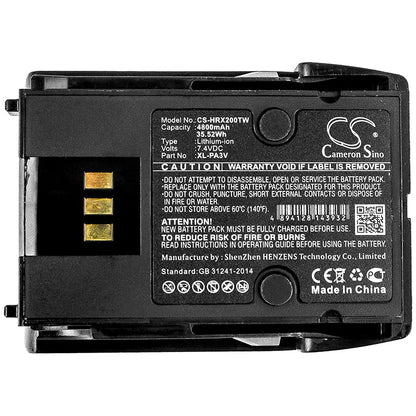 Replacement Battery for Harris  XL-185P – Two-Way Radio – 4800mAh / 35.52Wh / 7.4V