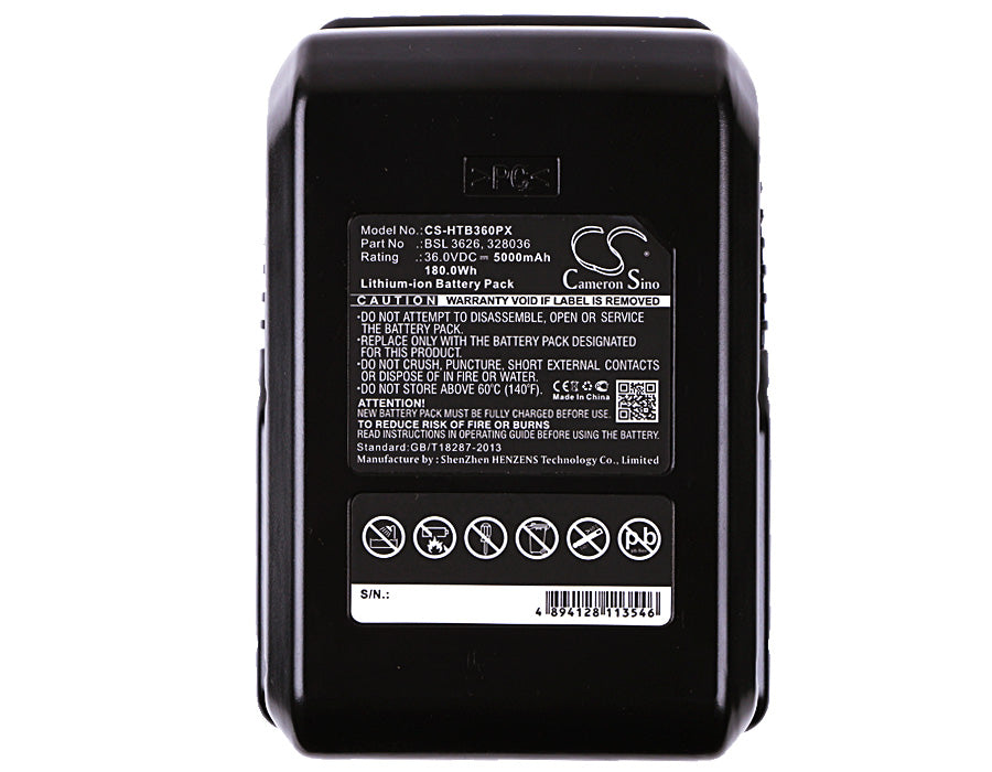 Replacement Battery for Hitachi  DH 36DAL – Power Tools – 5000mAh / 180.00Wh / 36.0V
