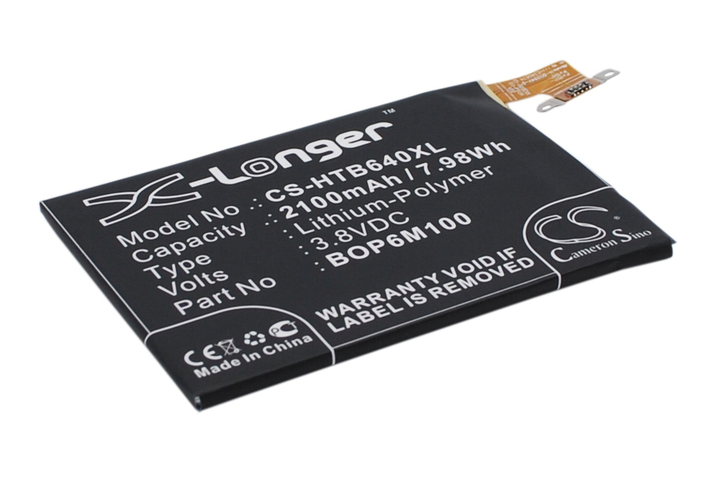 Replacement Battery for HTC  0P6B640 – Mobile, SmartPhone – 2100mAh / 7.98Wh / 3.8V
