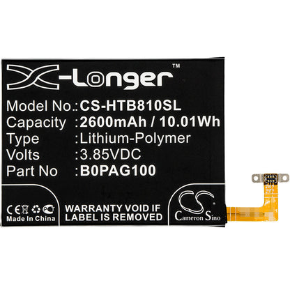 Replacement Battery for HTC  B810X – Mobile, SmartPhone – 2600mAh / 10.01Wh / 3.85V