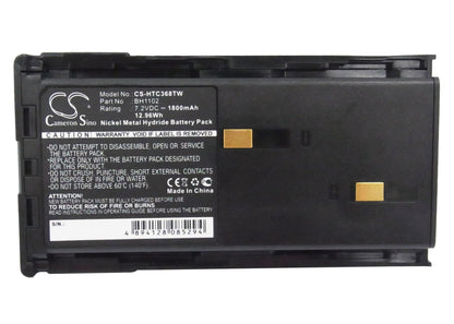 Replacement Battery for HYT  TC-268S – Two-Way Radio – 1800mAh / 12.96Wh / 7.2V