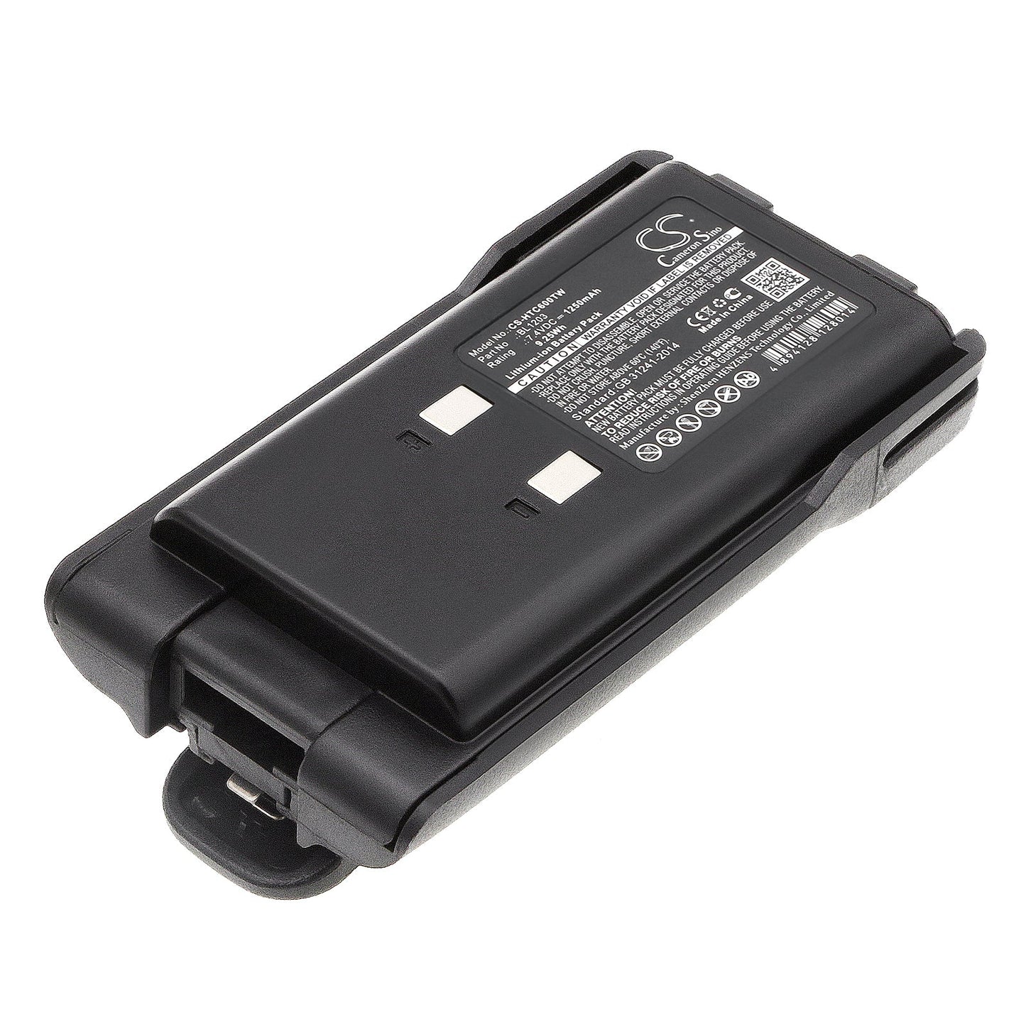 Replacement Battery for HYT  TC600 – Two-Way Radio – 1250mAh / 9.25Wh / 7.4V