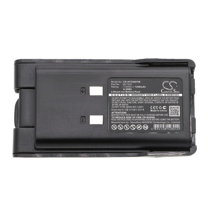 Replacement Battery for HYT  TC600 – Two-Way Radio – 1250mAh / 9.25Wh / 7.4V