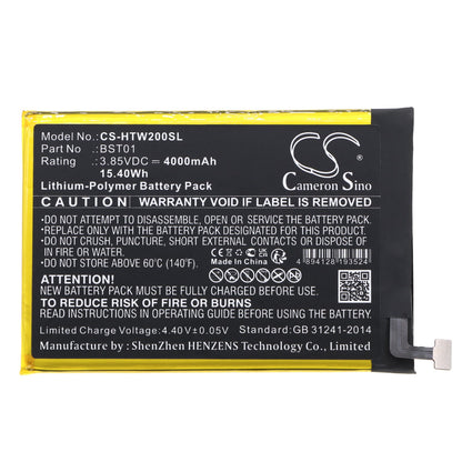Replacement Battery for HTC  Wildfire E2 – Mobile, SmartPhone – 4000mAh / 15.40Wh / 3.85V
