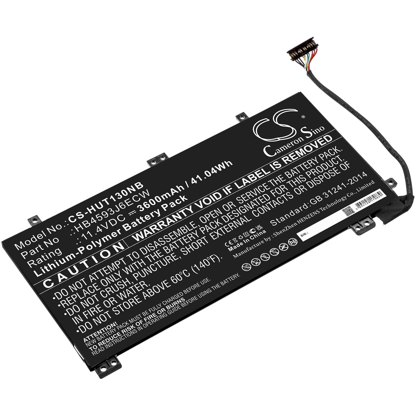 Replacement Battery for Huawei  MateBook 13 – Notebook, Laptop – 3600mAh / 41.04Wh / 11.4V