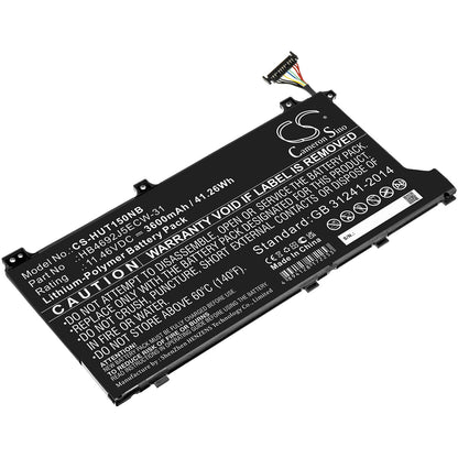 Replacement Battery for Huawei  HLY-19R – Notebook, Laptop – 3600mAh / 41.26Wh / 11.46V