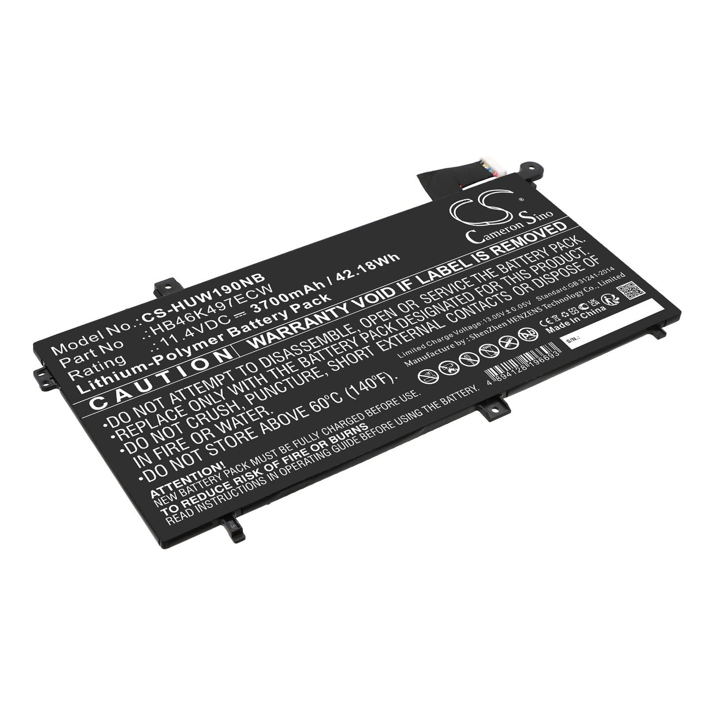 Replacement Battery for Huawei  MateBook D 2018 – Notebook, Laptop – 3700mAh / 42.18Wh / 11.4V
