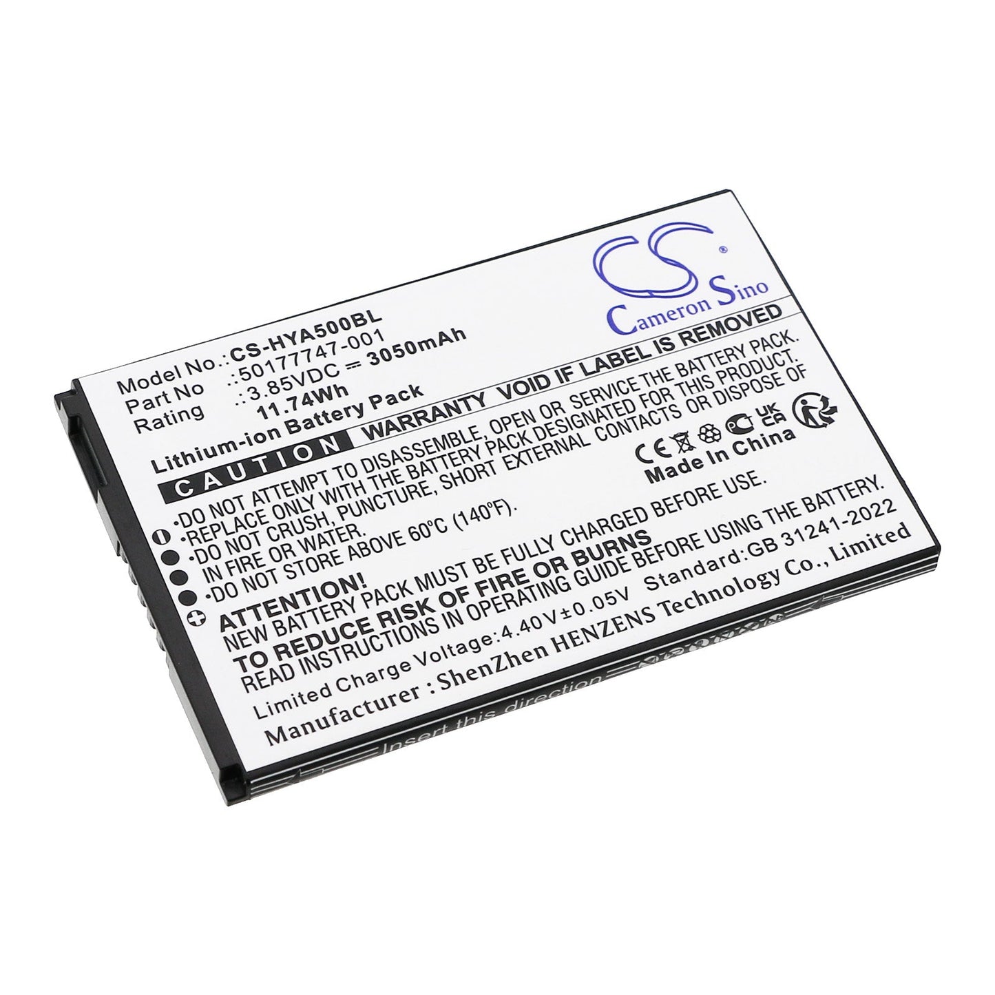Replacement Battery for Honeywell  ScanPal EDA5S – Barcode Scanner – 3050mAh / 11.74Wh / 3.85V