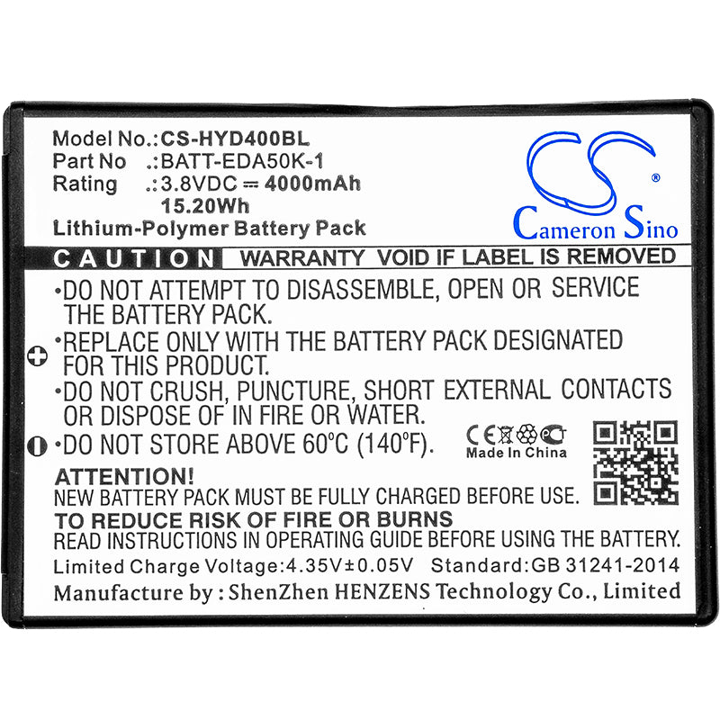 Replacement Battery for Honeywell  EDA50 – Barcode Scanner – 4000mAh / 15.20Wh / 3.8V
