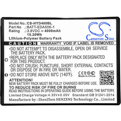 Replacement Battery for Honeywell  EDA50 – Barcode Scanner – 4000mAh / 15.20Wh / 3.8V