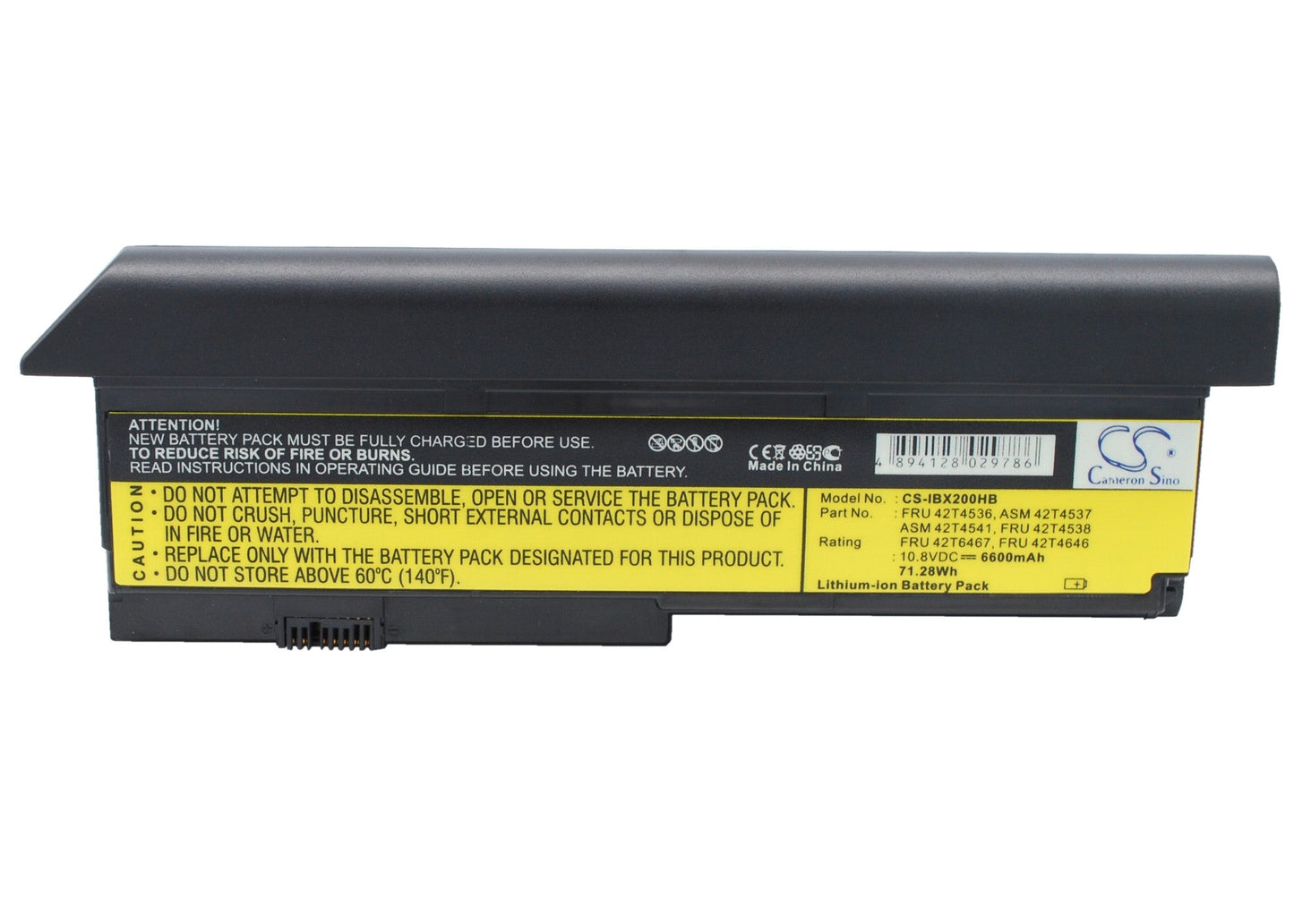 Replacement Battery for Lenovo  ThinkPad Elite X200 – Notebook, Laptop – 6600mAh / 10.8V