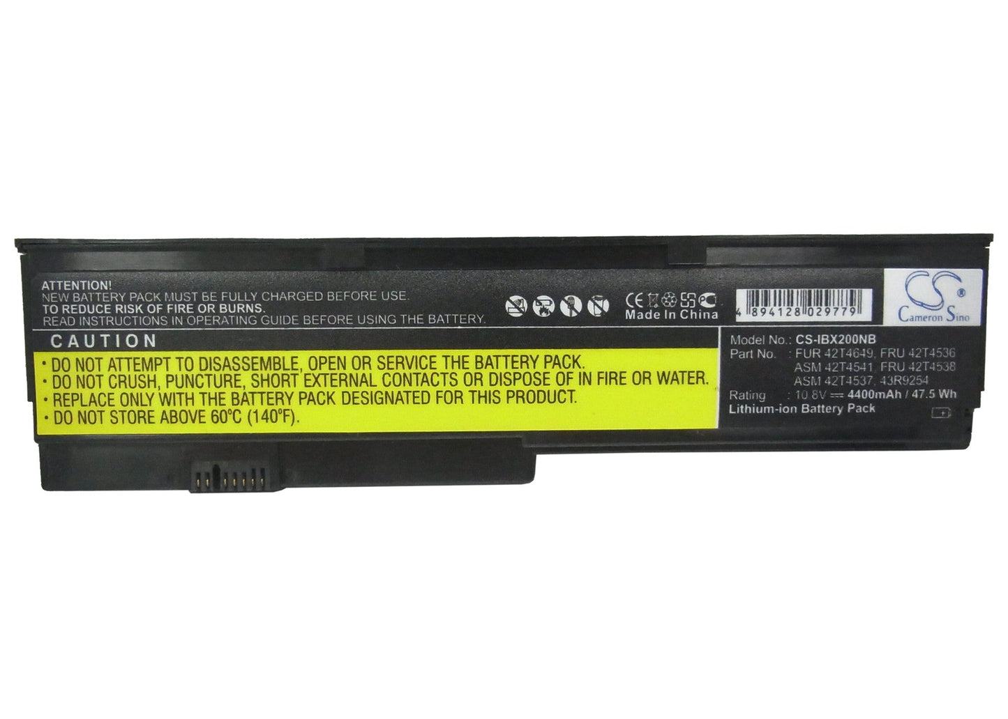 Replacement Battery for Lenovo  ThinkPad X201i – Notebook, Laptop – 4400mAh / 47.52Wh / 10.8V
