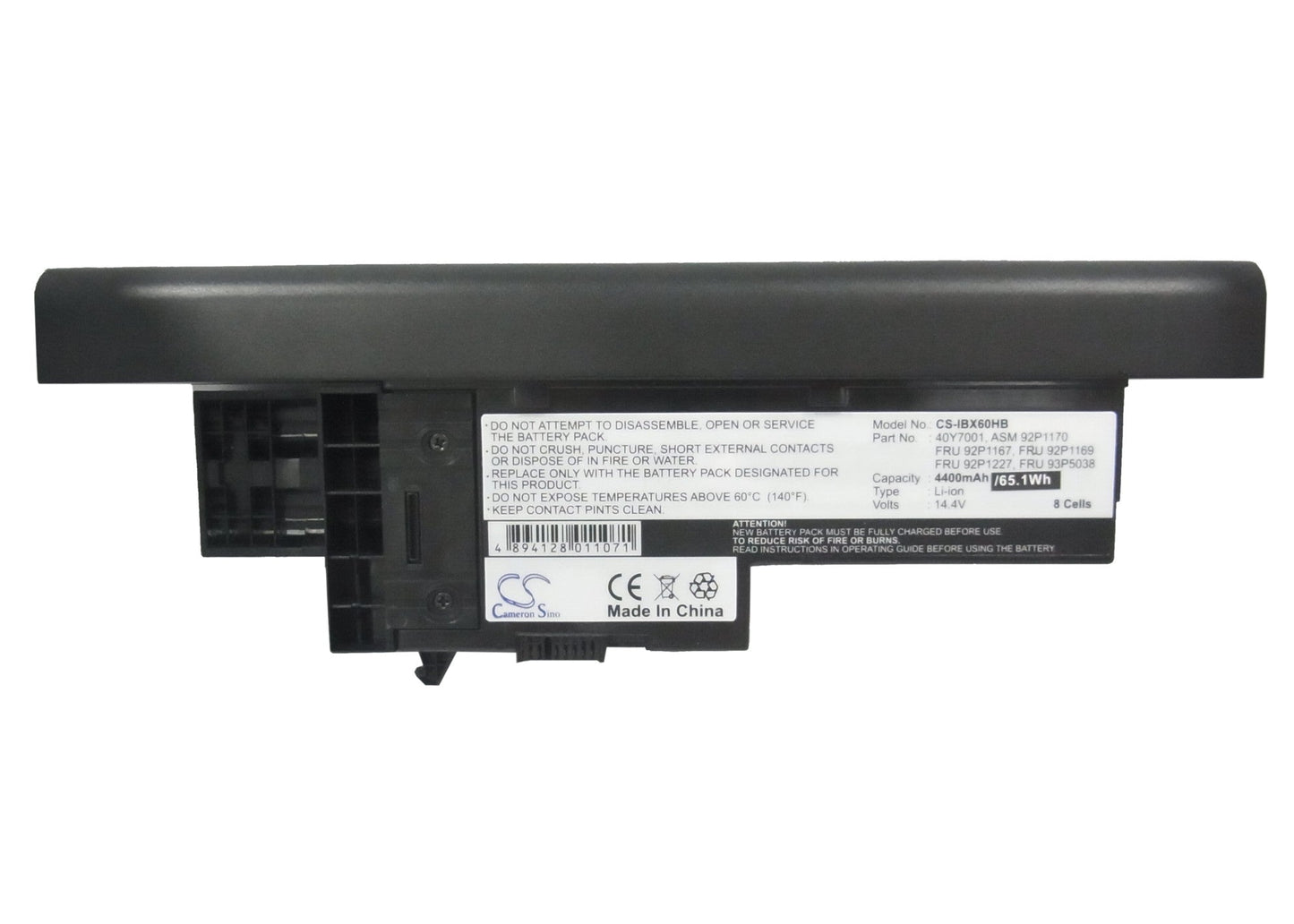 Replacement Battery for IBM  ThinkPad X60 – Notebook, Laptop – 4400mAh / 14.4V