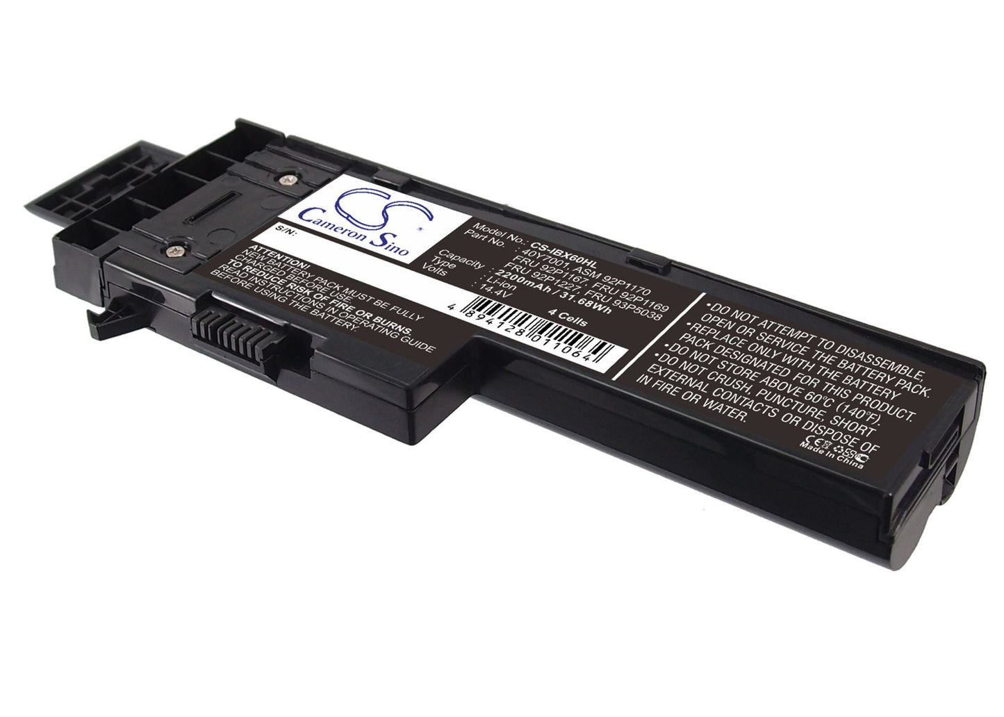 Replacement Battery for IBM  ThinkPad X60 – Notebook, Laptop – 2200mAh / 14.4V