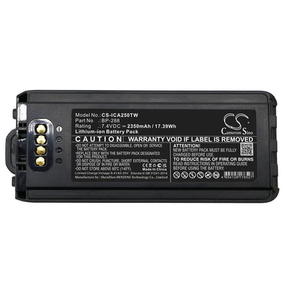 Replacement Battery for Icom  IC-A25 – Two-Way Radio – 2350mAh / 17.39Wh / 7.4V