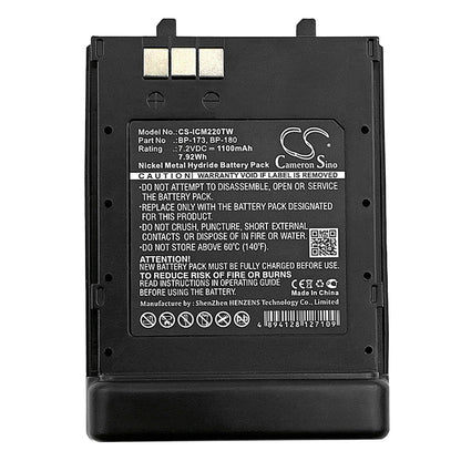 Replacement Battery for Icom  IC-12A – Two-Way Radio – 1100mAh / 7.92Wh / 7.2V